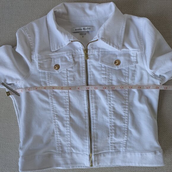 White Cropped Lightweight Cotton Jacket, S - Picture 8 of 14